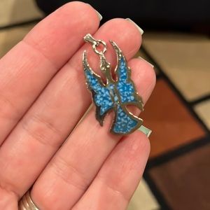 Silver & Turquoise Eagle Pendant